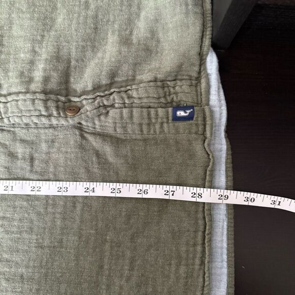 Vineyard Vines by Shep & lan Shirt Mens Sz L Olive Green Classic Fit Lined Outdo - Picture 11 of 11